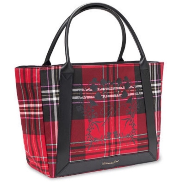 Victoria's Secret Tote Bag 2020 Limited Edition Red Plaid New MRSP $58 - Picture 1 of 6